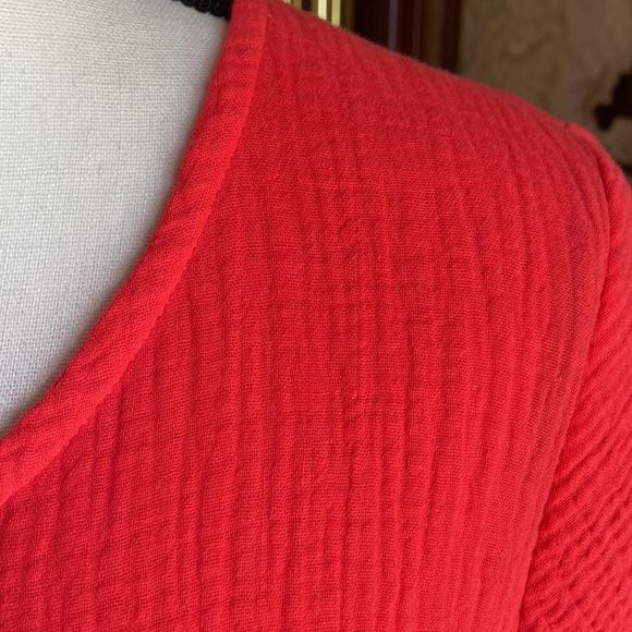 For Cynthia Dress Red Gauze Causal Pull On Maxi Dress - Picture 7 of 14